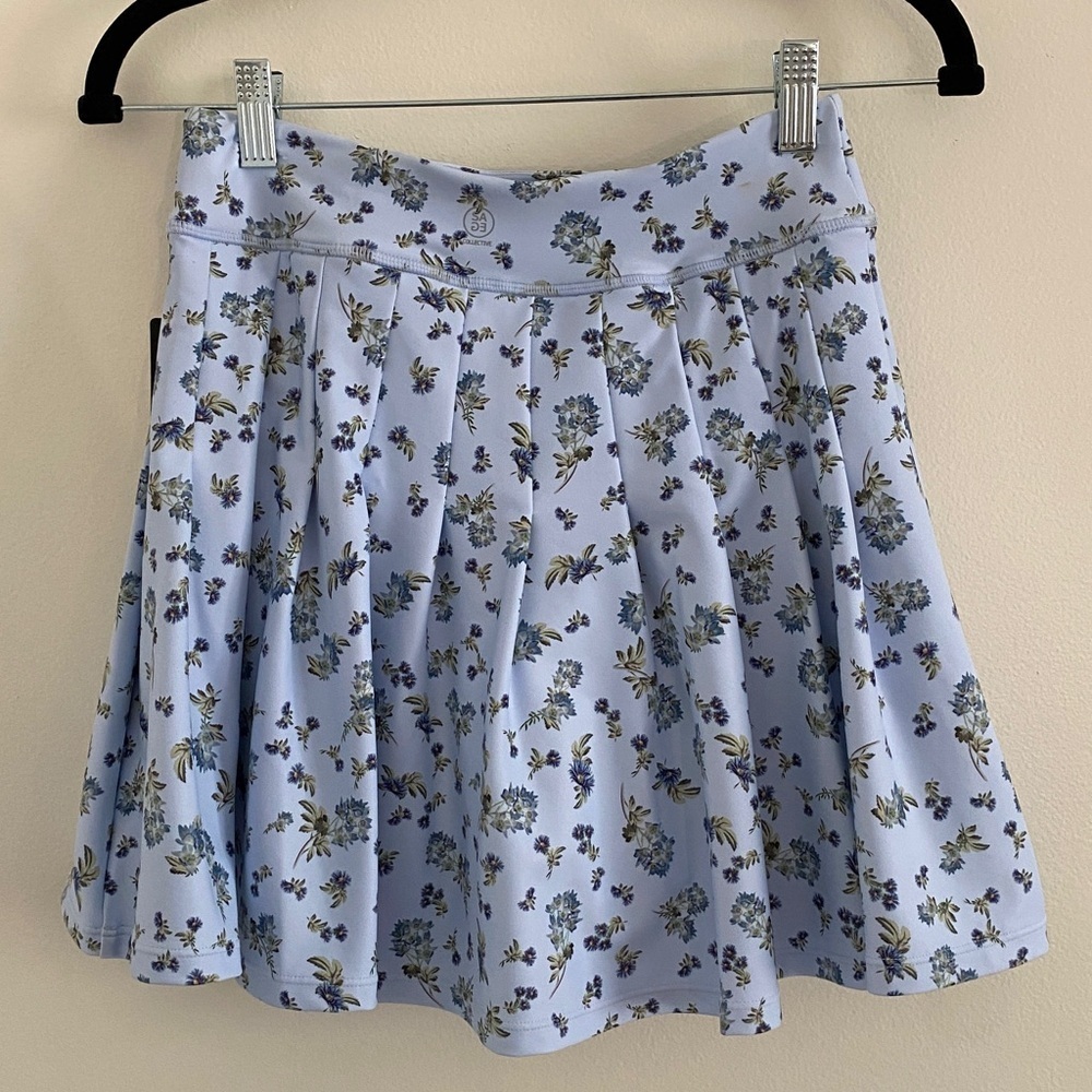 Light Blue Floral Skort - Women's Active Skort - Picture 6 of 8
